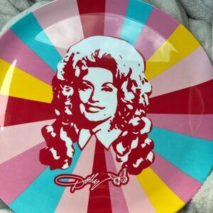 Large Colorful Dolly Parton Decorative melamine Plate